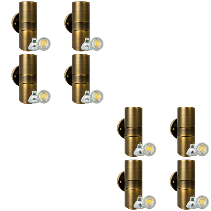 SCB05 4x/8x/12x Package LED Cylinder Up Down Light 2 Directional Brass Sconce Lighting with 12V Low Voltage 5W 3000K Bulb
