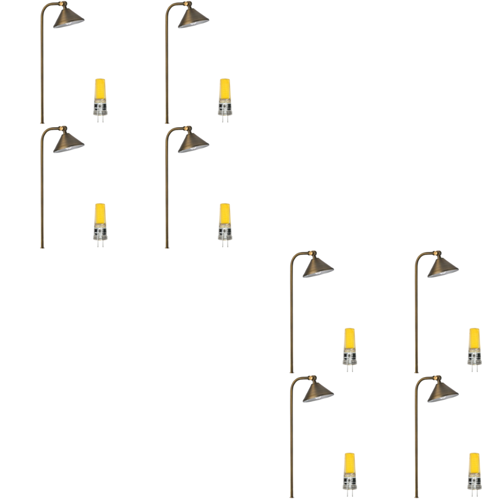 PLB05 4x/8x/12x Package LED 12V Low Voltage Landscape Brass Lighting Directional Pathway Light 2W 3000K Bulb