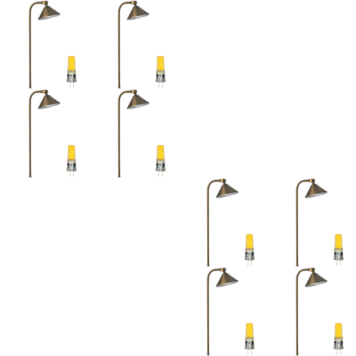 PLB05 4x/8x/12x Package LED 12V Low Voltage Landscape Brass Lighting Directional Pathway Light 2W 3000K Bulb