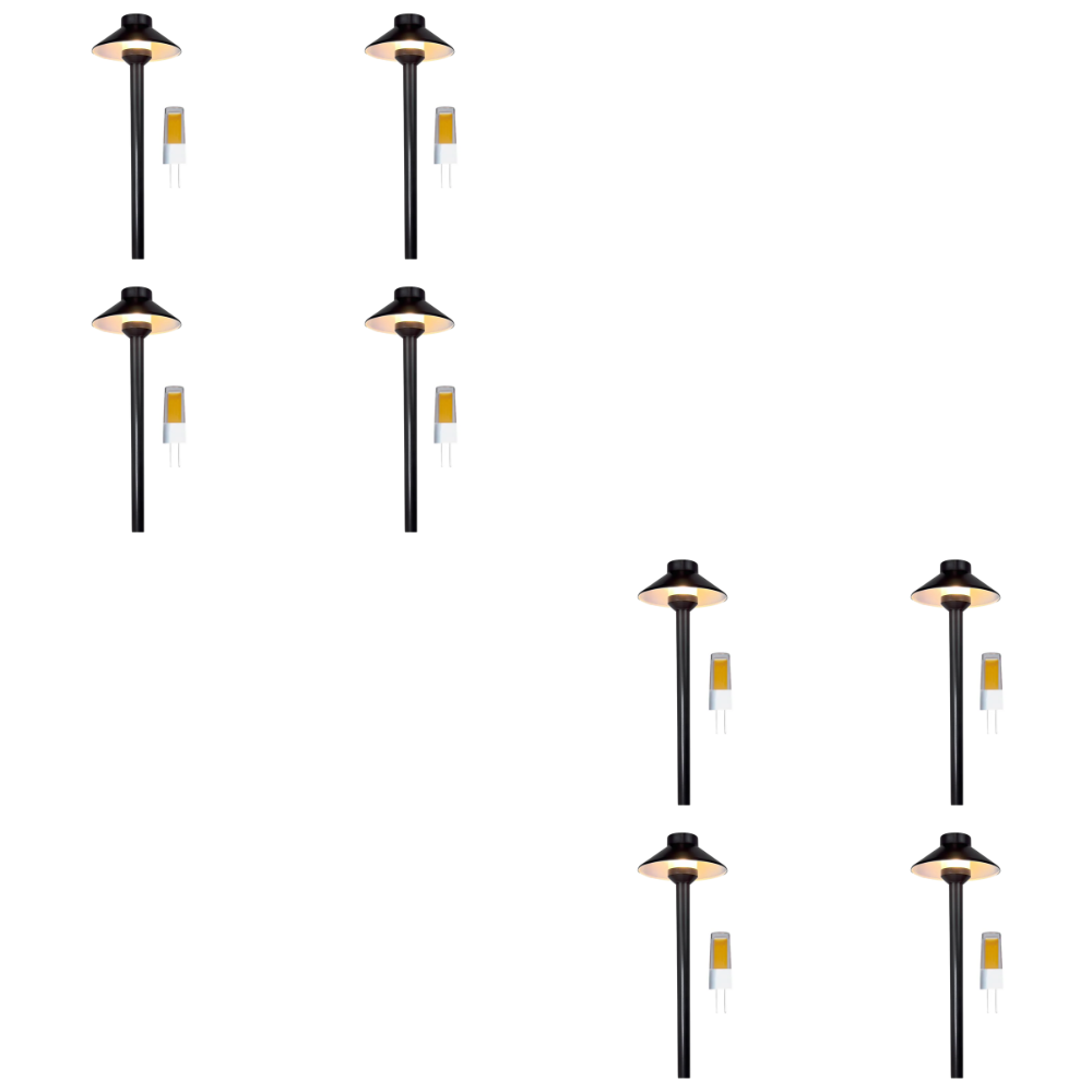 PLB02 Frosted Lens 4x/8x/12x Package Outdoor Garden Pathway Light | Low Voltage Brass Path Light 3W 3000K Bulb