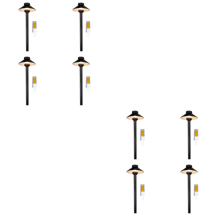 PLB02 Frosted Lens 4x/8x/12x Package Outdoor Garden Pathway Light | Low Voltage Brass Path Light 3W 3000K Bulb