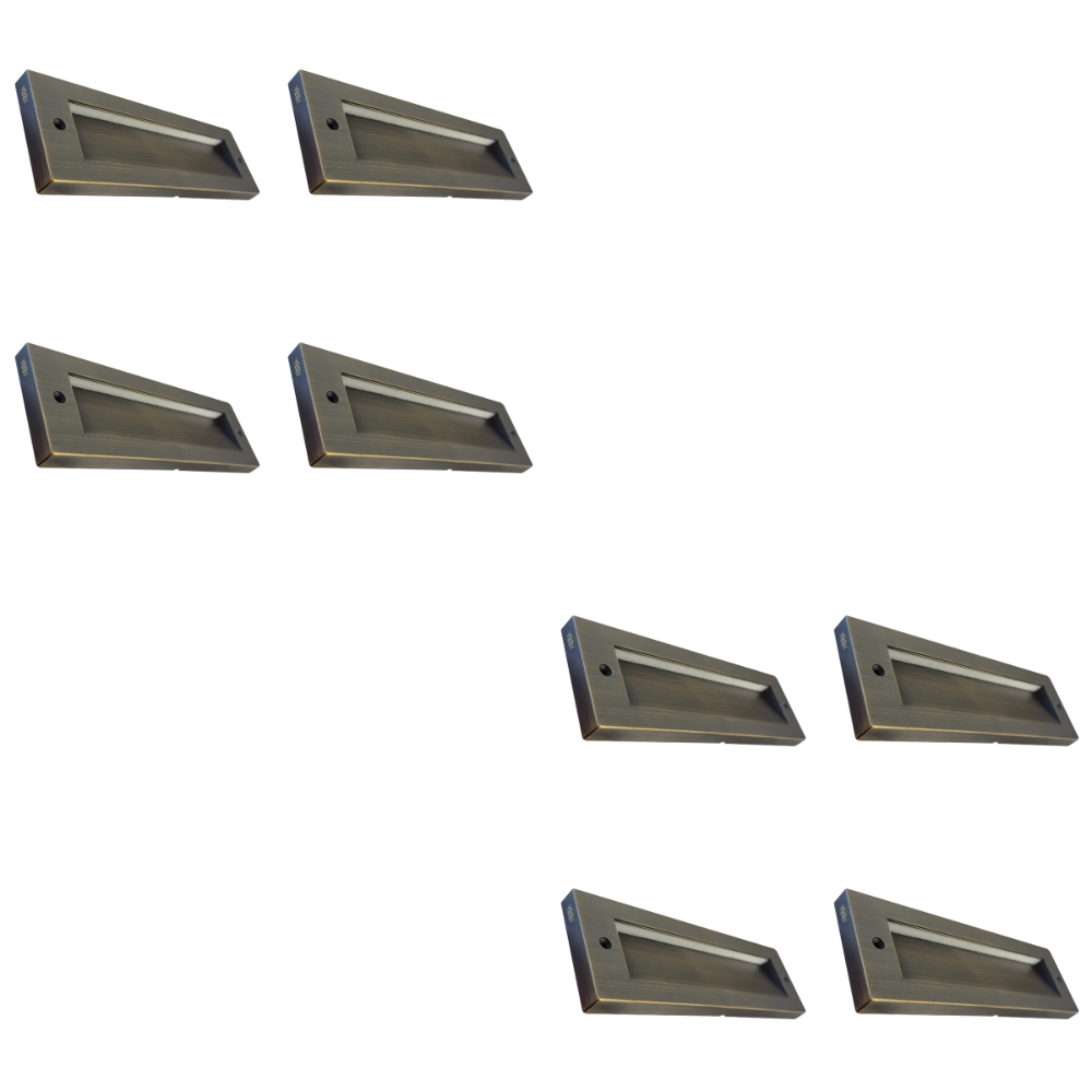 Outdoor Landscape Lighting LED 12V Low Voltage STBCC18 4x/8x/12x Package 3CCT 3W LED Cast Brass Outdoor Horizontal Modern Step Light 12V Low Voltage Lighting Natural Brass 8 Pack