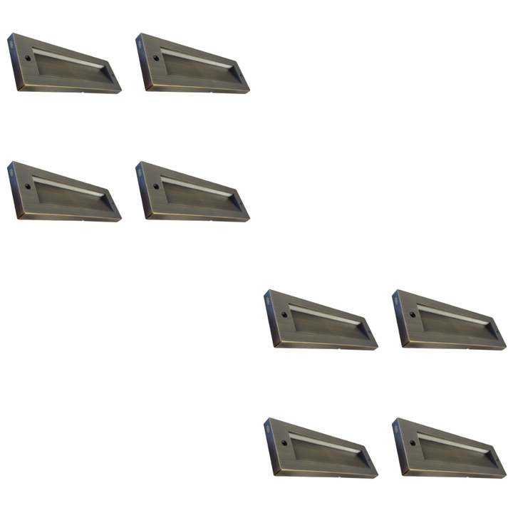Outdoor Landscape Lighting LED 12V Low Voltage STBCC18 4x/8x/12x Package 3CCT 3W LED Cast Brass Outdoor Horizontal Modern Step Light 12V Low Voltage Lighting Natural Brass 8 Pack