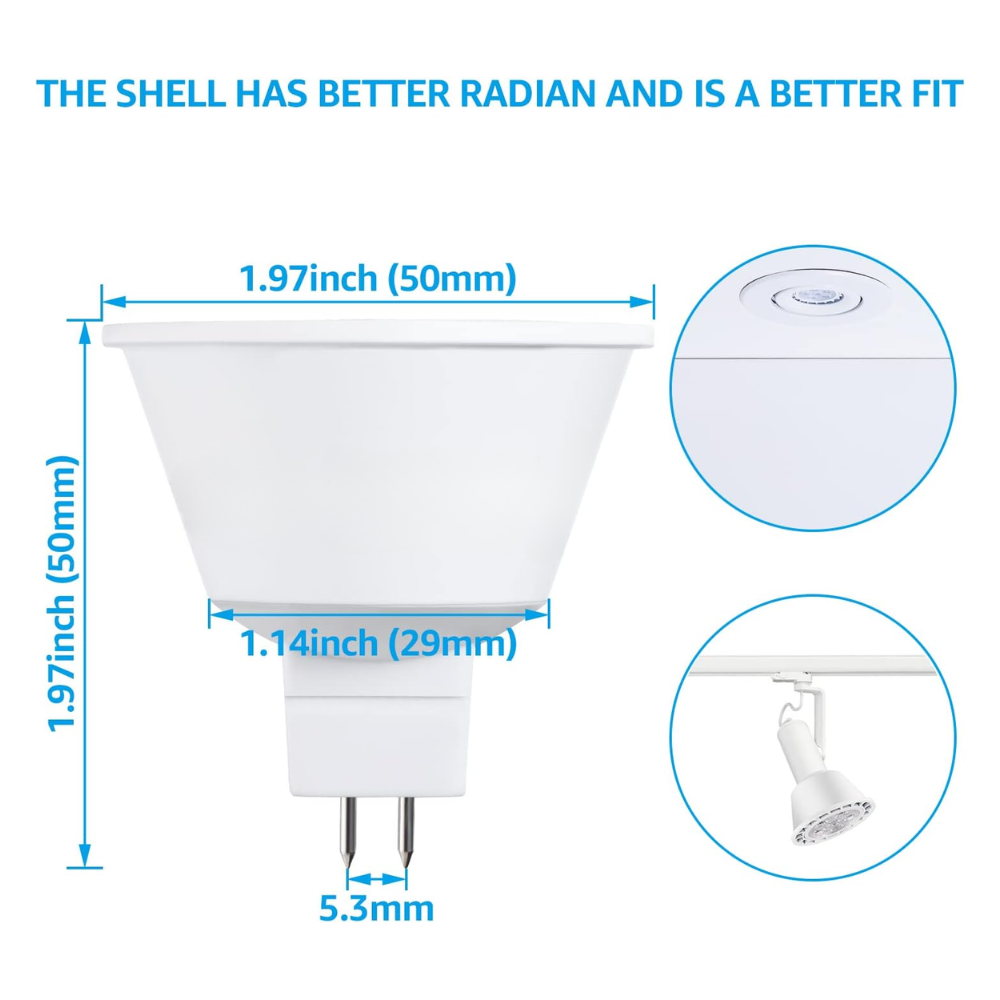 6-Pack MR16 7W 12V Low Voltage LED Bulbs 490LM Dimmable Energy Saving Waterproof Light CE & RoHS Certified