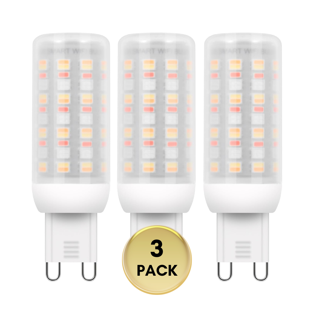 RGBCW G9 4W Smart WI-FI Control LED Light Bulb 2/3 Pack, Energy Saving RGBCW Color Changing 2700K-6500K High Voltage 120V Outdoor LED Bulb Compatible with Alexa and Google Assistant