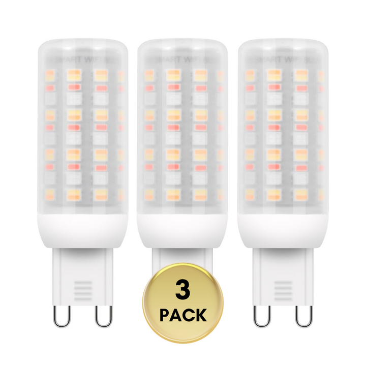 RGBCW G9 4W Smart WI-FI Control LED Light Bulb 2/3 Pack, Energy Saving RGBCW Color Changing 2700K-6500K High Voltage 120V Outdoor LED Bulb Compatible with Alexa and Google Assistant