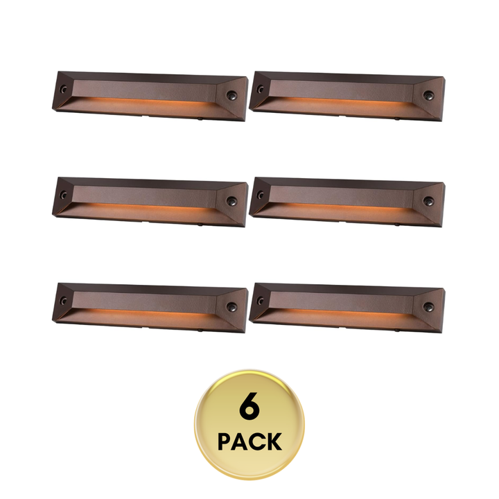 STLA13 6 and 8 Pack Low Voltage 12V 5W 8" 5CCT 2200K/2700K/3000K/4000K/5000K LED Landscape Deck Light, Outdoor Retaining Wall Lights, IP65 Waterproof Step Lights, for Stair Lighting and Yard Patio Pathway Walkway