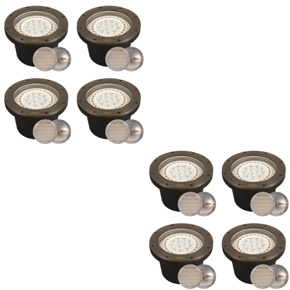 UNB08 4x/8x/12x Package Cast Brass 12V Low Voltage Commercial PAR36 LED In-ground Well Light IP65 Waterproof 10W 160° 3000K