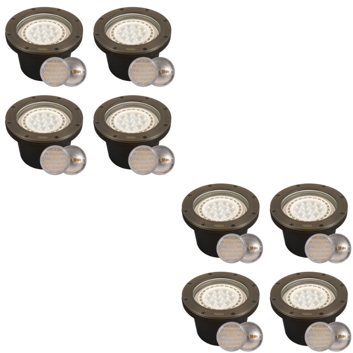 UNB08 4x/8x/12x Package Cast Brass 12V Low Voltage Commercial PAR36 LED In-ground Well Light IP65 Waterproof 10W 160° 3000K