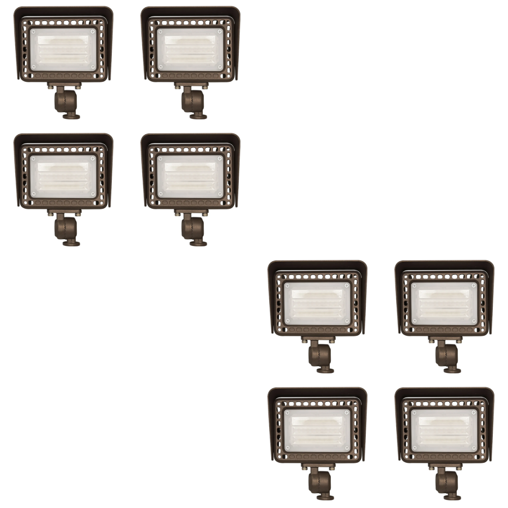 Outdoor Landscape Lighting LED 12V Low Voltage FLARGBCW20 Bronze 4x/8x/12x Package 12V Low Voltage 20W RGBCW Outdoor LED Landscape Lighting Bronze Aluminum Floodlight 8 Pack