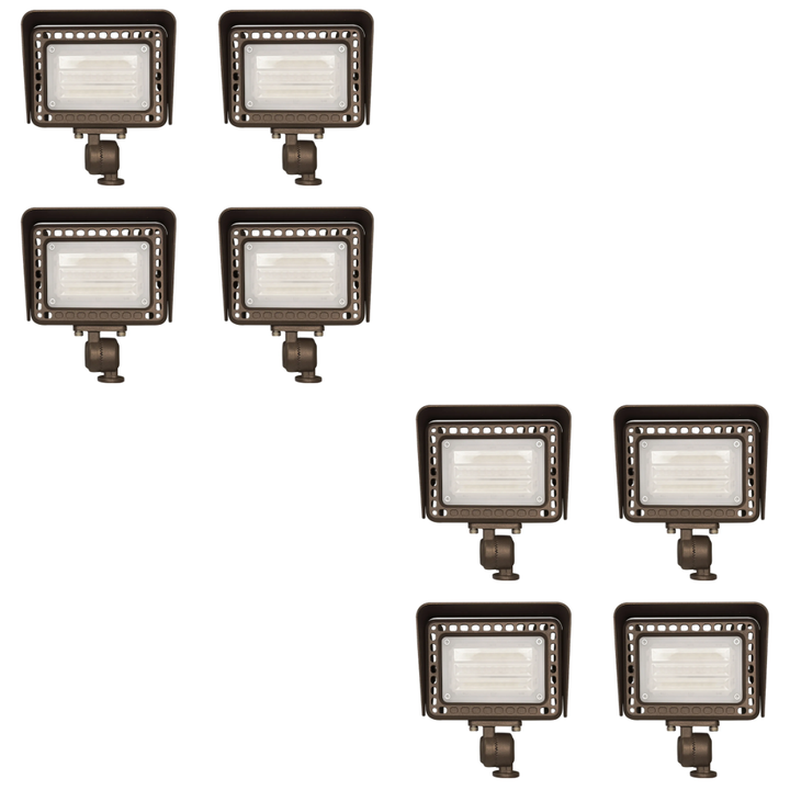 Outdoor Landscape Lighting LED 12V Low Voltage FLARGBCW20 Bronze 4x/8x/12x Package 12V Low Voltage 20W RGBCW Outdoor LED Landscape Lighting Bronze Aluminum Floodlight 8 Pack