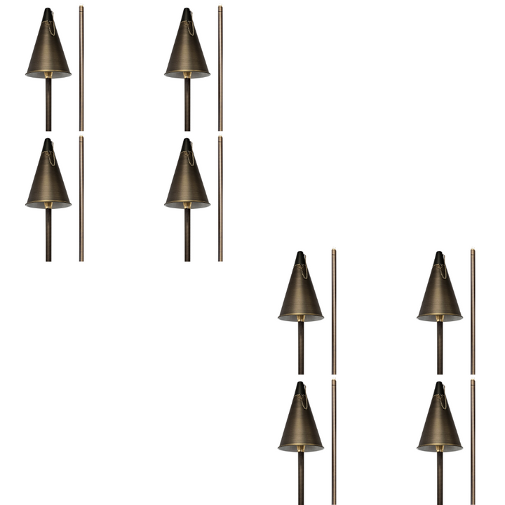 PL77B with G4 3W 2700K 4x/8x/12x Package Solid Brass 60" Tiki Torch Path Light - Light Bronze Finish Low Voltage Landscape Lighting