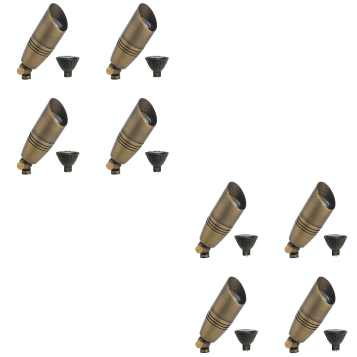 SPBP06 Tulay Antique Brass Spot Light 4x/8x/12x MR16 5W 2700K Package Low Voltage Landscape Lighting