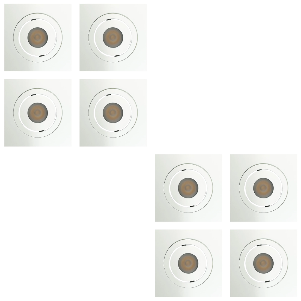 Outdoor Landscape Lighting LED 12V Low Voltage CB06 4x/8x/12x Package 1.5W DC12V Low Voltage Dimmable Recessed Square Cast Aluminum LED Puck Light Cabinet Downlighting 3000K or 5000K White 8 Pack
