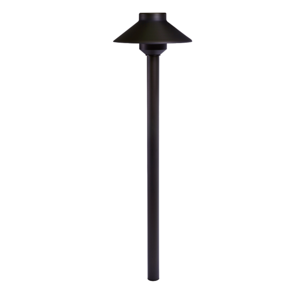 Outdoor Landscape Lighting LED 12V Low Voltage JT-LV-140 Solid Cast Brass Hat Path Light - 12V Low Voltage Landscape Lighting Dark Brass