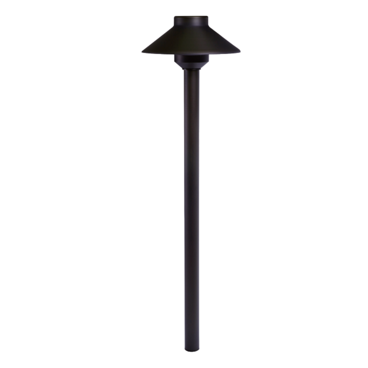 Outdoor Landscape Lighting LED 12V Low Voltage JT-LV-140 Solid Cast Brass Hat Path Light - 12V Low Voltage Landscape Lighting Dark Brass