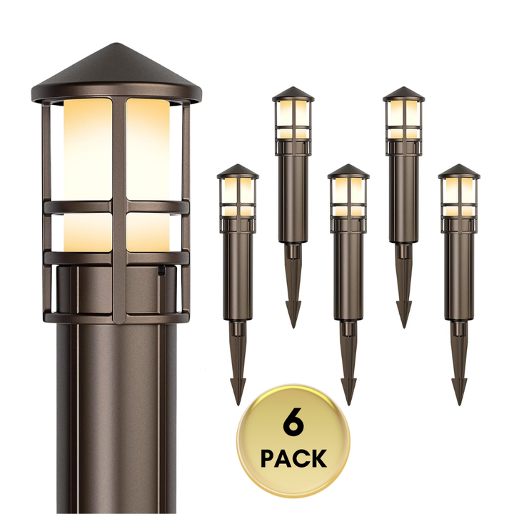 ALP53 Paquete de 10 luces para caminos de bajo voltaje Aluminio fundido, 3 W 12 V CA/CC Iluminación LED para caminos