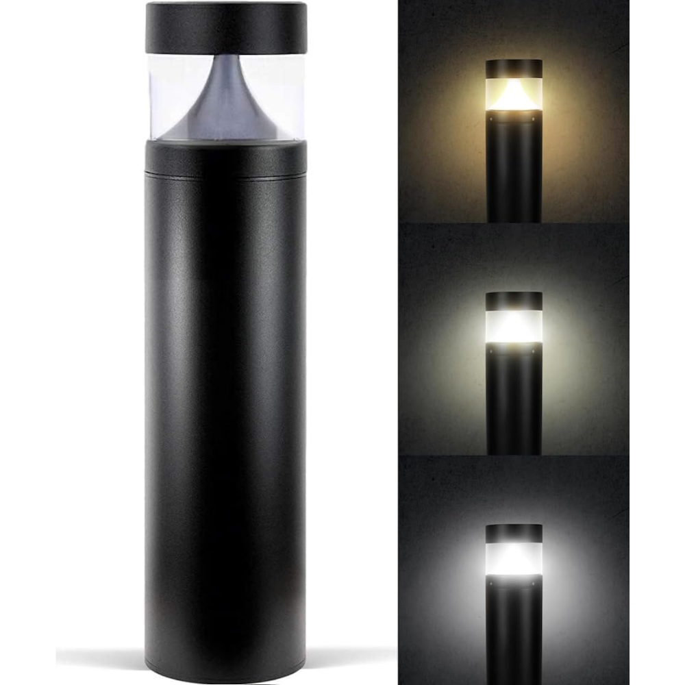 BPLA02 25" 120V 10W 3000K/5000K 1000LM Black Aluminum Flat-Top Bollard Light Line Voltage Commercial Bollard Path Light Outdoor Lighting
