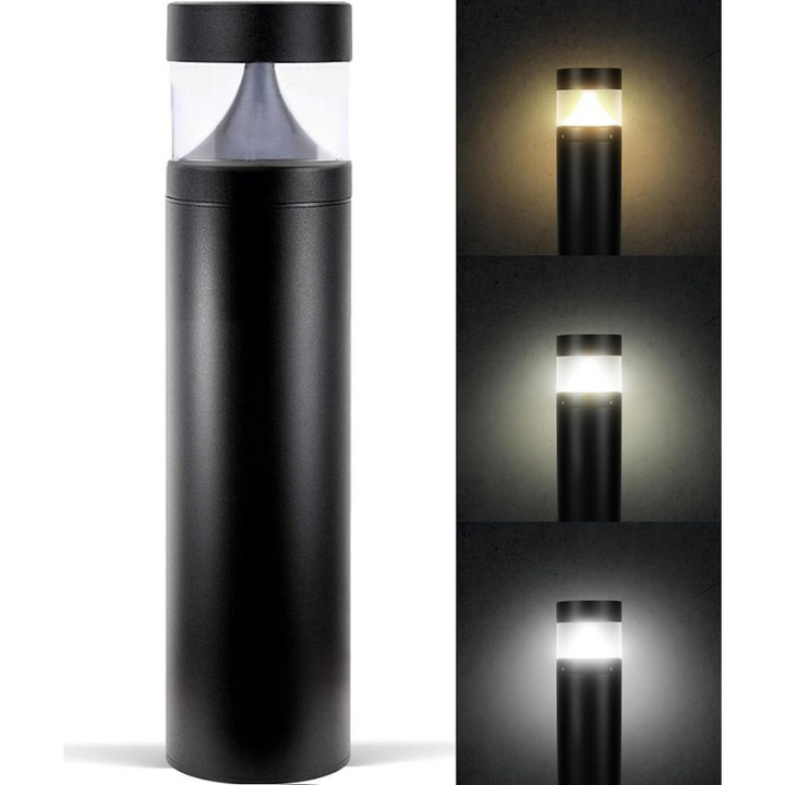 BPLA02 25" 120V 10W 3000K/5000K 1000LM Black Aluminum Flat-Top Bollard Light Line Voltage Commercial Bollard Path Light Outdoor Lighting
