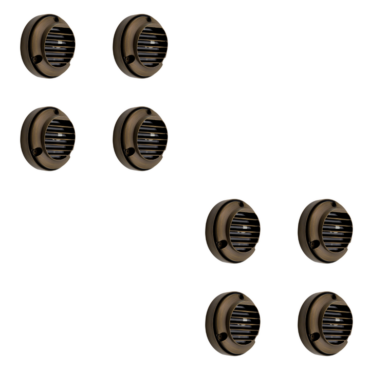 DL02B with G4 3W 2700K 4x/8x/12x Package Solid Brass Round Surface Mount Grilled Deck Light Low Voltage Landscape Lighting