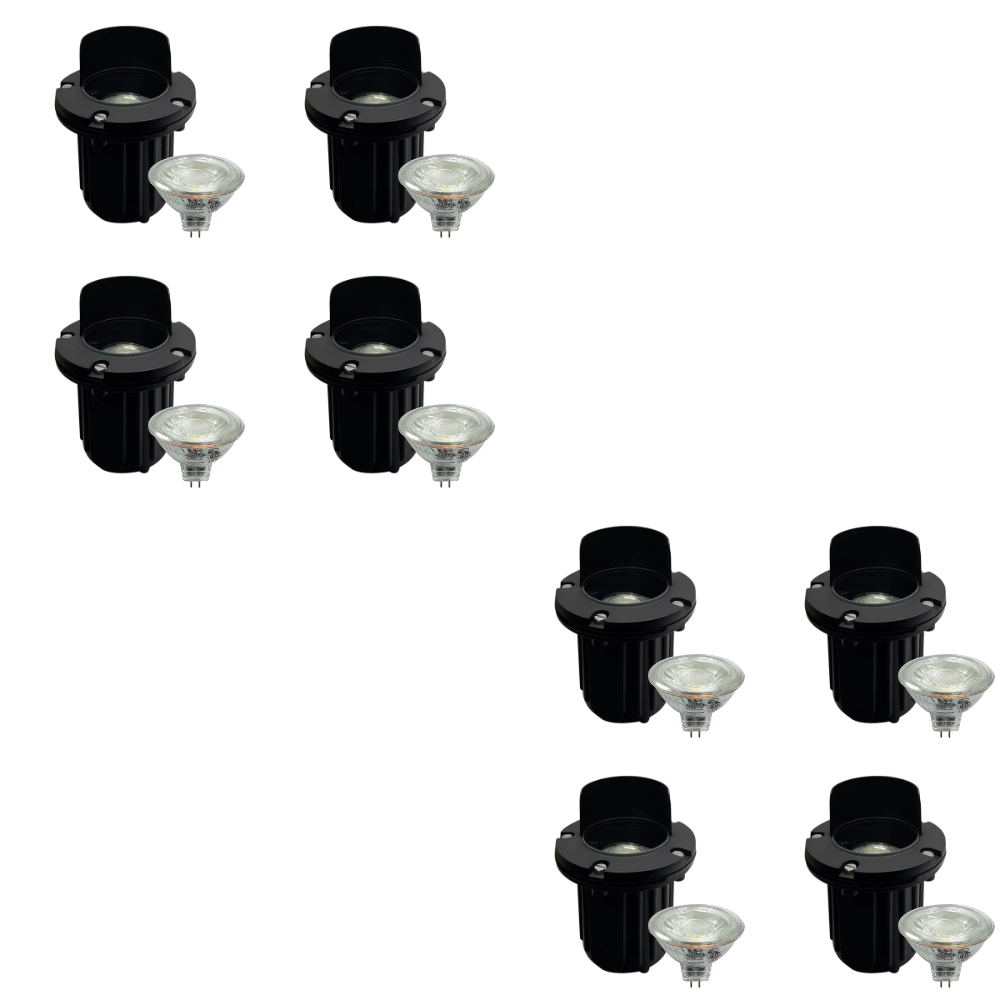 UNB03 4x/8x/12x Package Cast Brass Low Voltage Shielded LED In-ground Well Light IP65 Waterproof with 5W 3000K Bulb