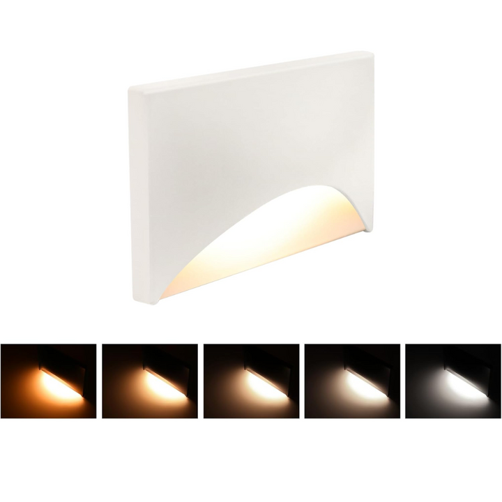 STAH03 5CCT 120V LED Aluminum Outdoor Step Lights, 2700K/3000K/3500K/4000K/5000K Stair Lighting Package, 3W Dimmable LED Lights for Step Stair, CRI90, ETL Listed, IP65 Waterproof