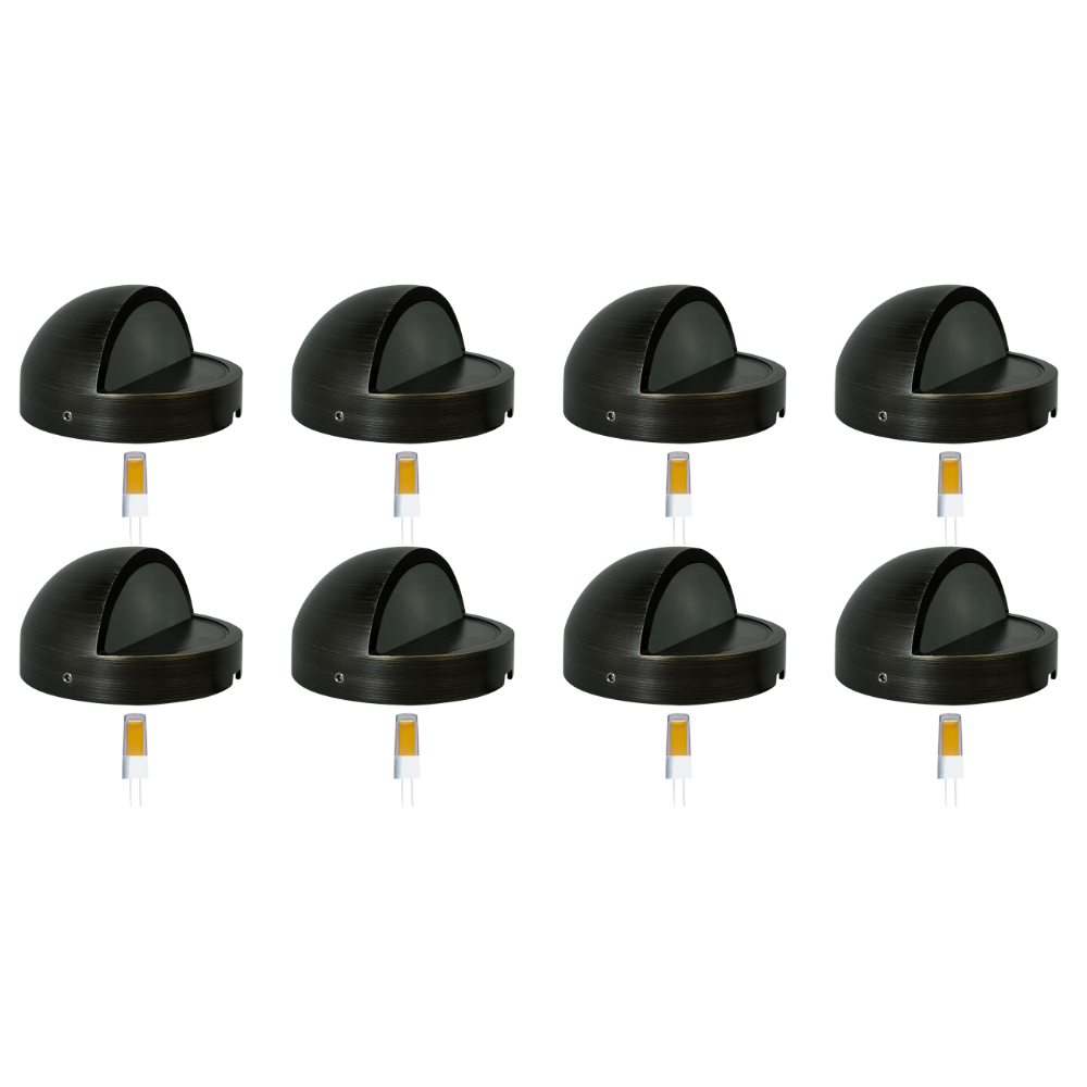STB09 4x/8x/12x Package LED Round Deck Light Surface Mount Low Voltage Landscape Lighting 3W 3000K Bulb