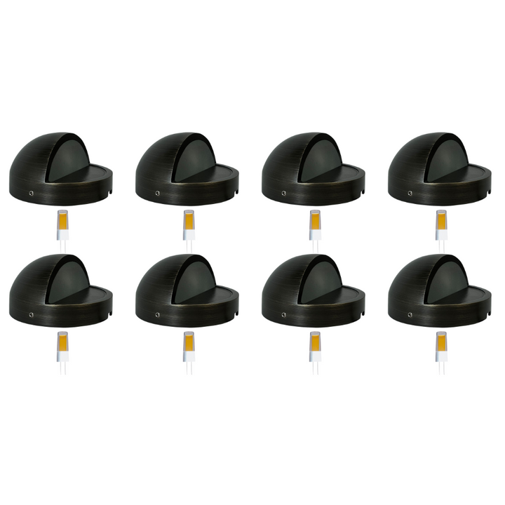 STB09 4x/8x/12x Package LED Round Deck Light Surface Mount Low Voltage Landscape Lighting 3W 3000K Bulb