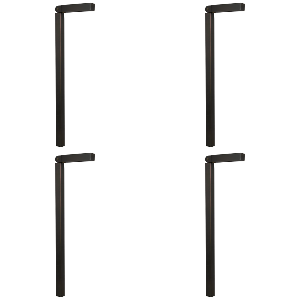 Outdoor Landscape Lighting LED 12V Low Voltage PLB14 4x/8x/12x Package Adjustable 3W 3000K Warm White Integrated Brass L-Shaped 12V Low Voltage Pathway Light 4 Pack Dark Brass