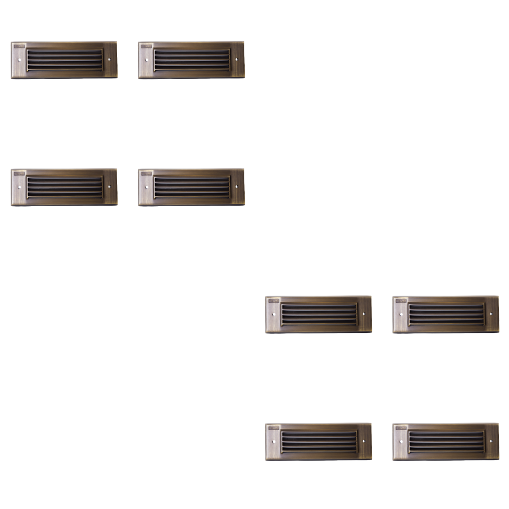Outdoor Landscape Lighting LED 12V Low Voltage STBCC17 4x/8x/12x Package Cast Brass 1W-4W 3CCT Adjustable LED Outdoor Step Light 12V Low Voltage Lighting Natural Brass 8 Pack