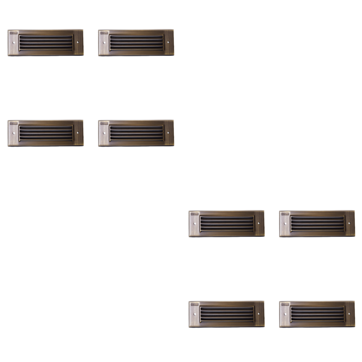 Outdoor Landscape Lighting LED 12V Low Voltage STBCC17 4x/8x/12x Package Cast Brass 1W-4W 3CCT Adjustable LED Outdoor Step Light 12V Low Voltage Lighting Natural Brass 8 Pack