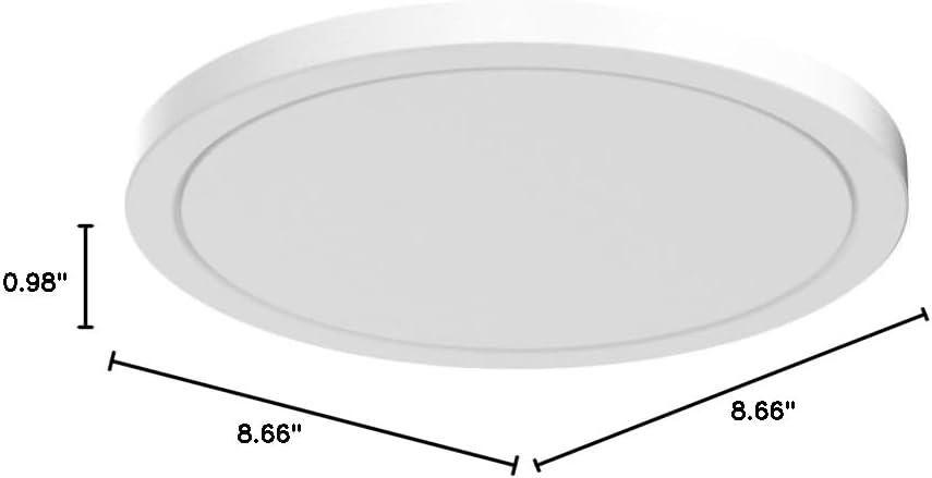 9" LED Selectable 120V Line Voltage 18W 1800LM 3CCT 3000K/4000K/5000K CRI90 Non-dimmable White Flush Mount Ceiling Light