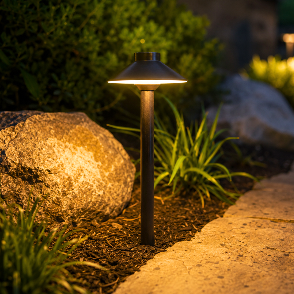 Outdoor Landscape Lighting LED 12V Low Voltage Complete Brass Landscape Lighting Kit: Spotlights, Path Lights, Transformer, Wire & All Required Components
