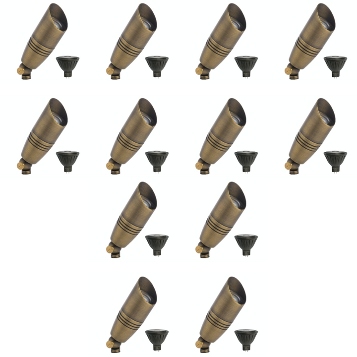 SPBP06 Tulay Antique Brass Spot Light 4x/8x/12x MR16 5W 2700K Package Low Voltage Landscape Lighting