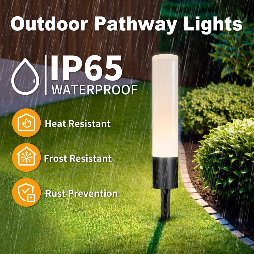 Outdoor Landscape Lighting LED 12V Low Voltage ALP55 Low Voltage Landscape Lighting Pathway Lights Package, 6W 300LM Landscape Lights 3000K Warm, IP65 Waterproof, Aluminum Outdoor Landscape Path Lights