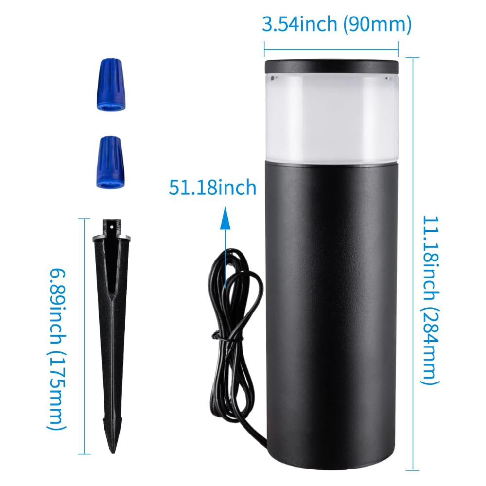 Outdoor Landscape Lighting LED 12V Low Voltage ALP26 4-Pack 11" 5CCT 1800K/2200K/2700K/4000K/5000K 4.5W 320LM Black Aluminum Bollard Path Light Low Voltage Outdoor Lighting IP65