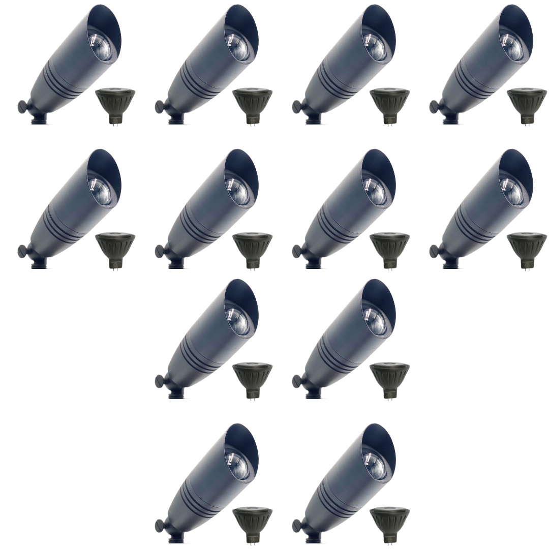 SPBP06 Tulay Black Brass Spot Light 4x/8x/12x MR16 5W 2700K Package Low Voltage Landscape Lighting