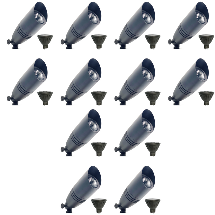 SPBP06 Tulay Black Brass Spot Light 4x/8x/12x MR16 5W 2700K Package Low Voltage Landscape Lighting