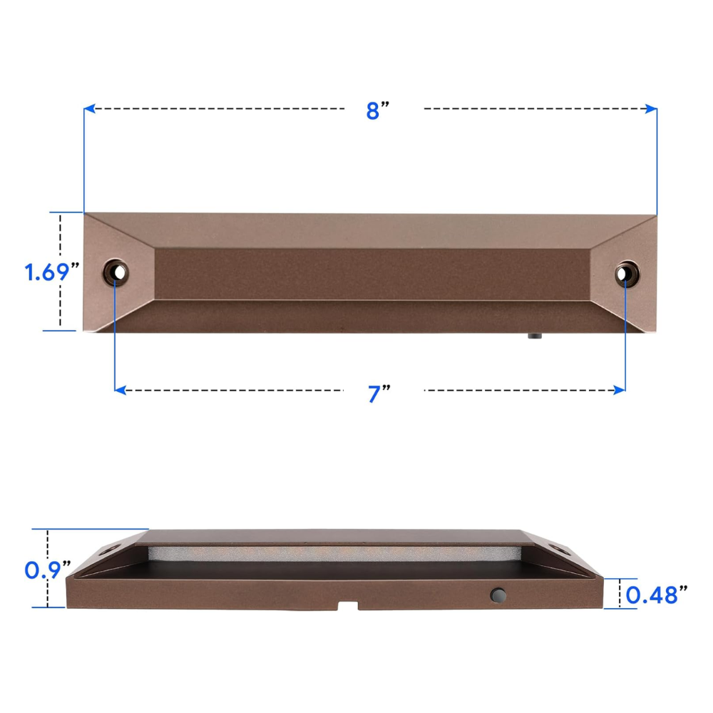 STLA13 6 and 8 Pack Low Voltage 12V 5W 8" 5CCT 2200K/2700K/3000K/4000K/5000K LED Landscape Deck Light, Outdoor Retaining Wall Lights, IP65 Waterproof Step Lights, for Stair Lighting and Yard Patio Pathway Walkway