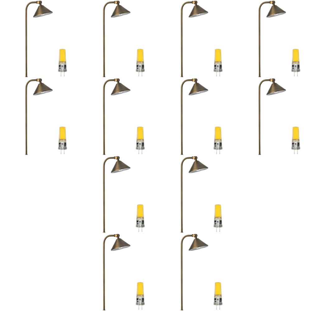 PLB05 4x/8x/12x Package LED 12V Low Voltage Landscape Brass Lighting Directional Pathway Light 2W 3000K Bulb