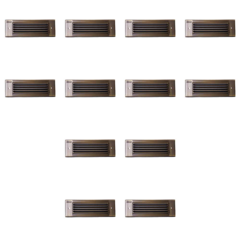Outdoor Landscape Lighting LED 12V Low Voltage STBCC17 4x/8x/12x Package Cast Brass 1W-4W 3CCT Adjustable LED Outdoor Step Light 12V Low Voltage Lighting Natural Brass 12 Pack