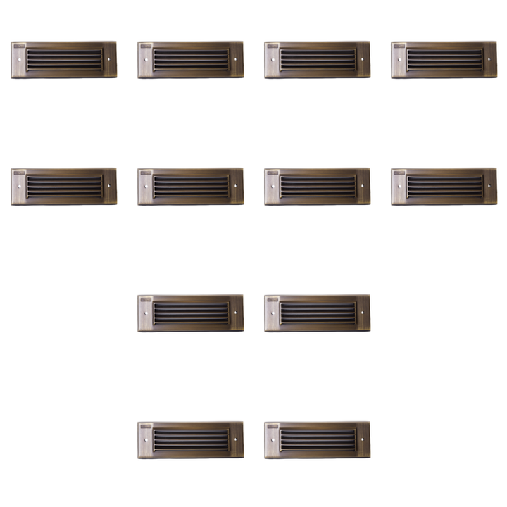 Outdoor Landscape Lighting LED 12V Low Voltage STBCC17 4x/8x/12x Package Cast Brass 1W-4W 3CCT Adjustable LED Outdoor Step Light 12V Low Voltage Lighting Natural Brass 12 Pack