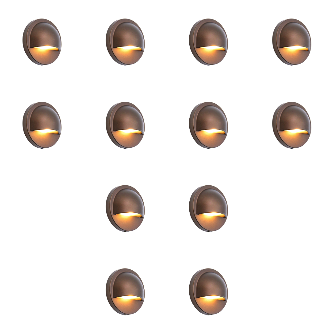 IDL02 4x/8x/12x Package Aluminum Round Surface Mount 2700K Warm White Integrated LED Deck Light Low Voltage Landscape Lighting