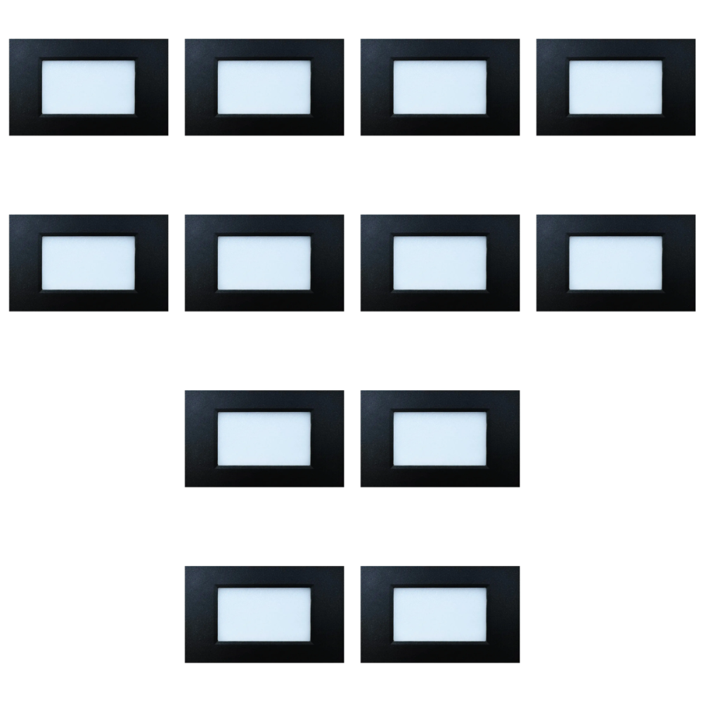 STA10 4x/8x/12x Package 3.5W 12V Low Voltage 3CCT Rectangular Waterproof Horizontal LED Aluminum Stair Step Light Fixture