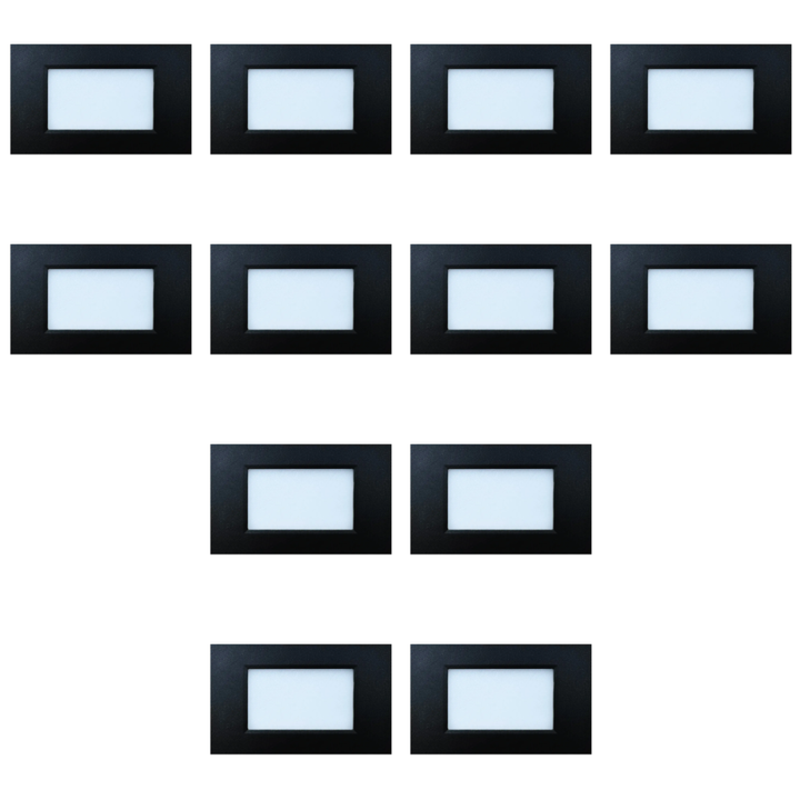 STA10 4x/8x/12x Package 3.5W 12V Low Voltage 3CCT Rectangular Waterproof Horizontal LED Aluminum Stair Step Light Fixture