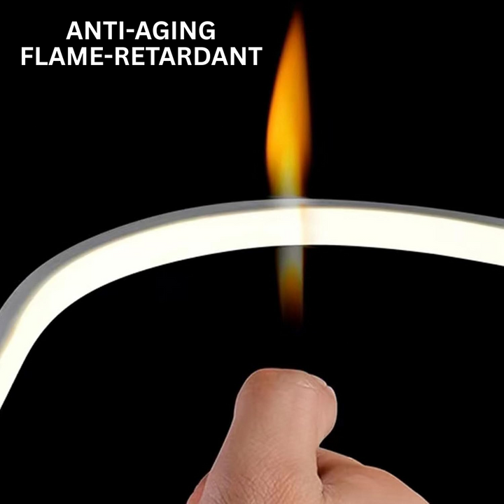 SLN12 Dotless Neon Soft Silicone Vertical Bending LED Strip Light 10x10mm 2.44W/ft DC12V IP68 16.4ft with Screws and Mounting Clips