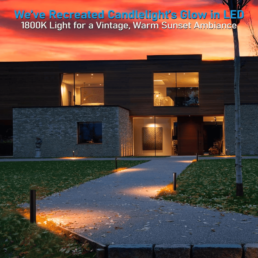 ALP16 12-Pack 5W 5CCT 1800K/2700K/3500K/4000K/5000K or Single-Color 3000K Warm White Integrated LED Landscape Pathway Light Package, 12V Low Voltage Side Lit Path Lights