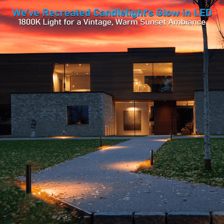 ALP16 12-Pack 5W 5CCT 1800K/2700K/3500K/4000K/5000K or Single-Color 3000K Warm White Integrated LED Landscape Pathway Light Package, 12V Low Voltage Side Lit Path Lights