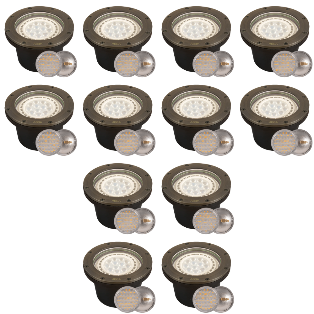 UNB08 4x/8x/12x Package Cast Brass 12V Low Voltage Commercial PAR36 LED In-ground Well Light IP65 Waterproof 10W 160° 3000K