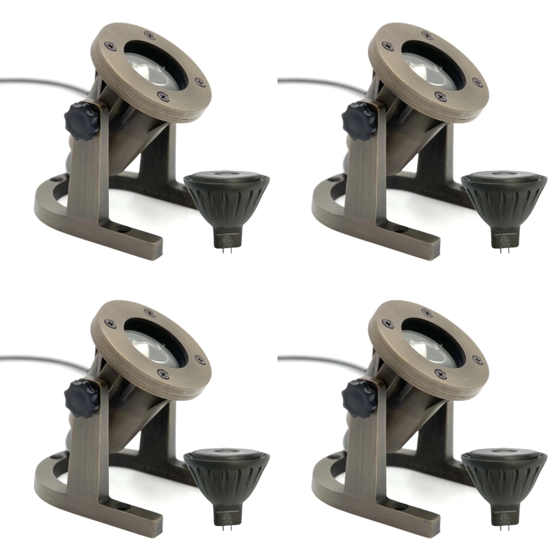 UWL01B Cast Brass Underwater Light 4x/8x/12x MR16 4W Dimmable 2700K Package 12V IP67 Low Voltage Outdoor Lighting